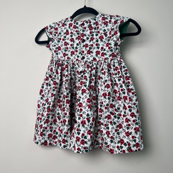 Christmas Poinsettia Dress Short Sleeve Girls Toddler - Picture 4 of 7